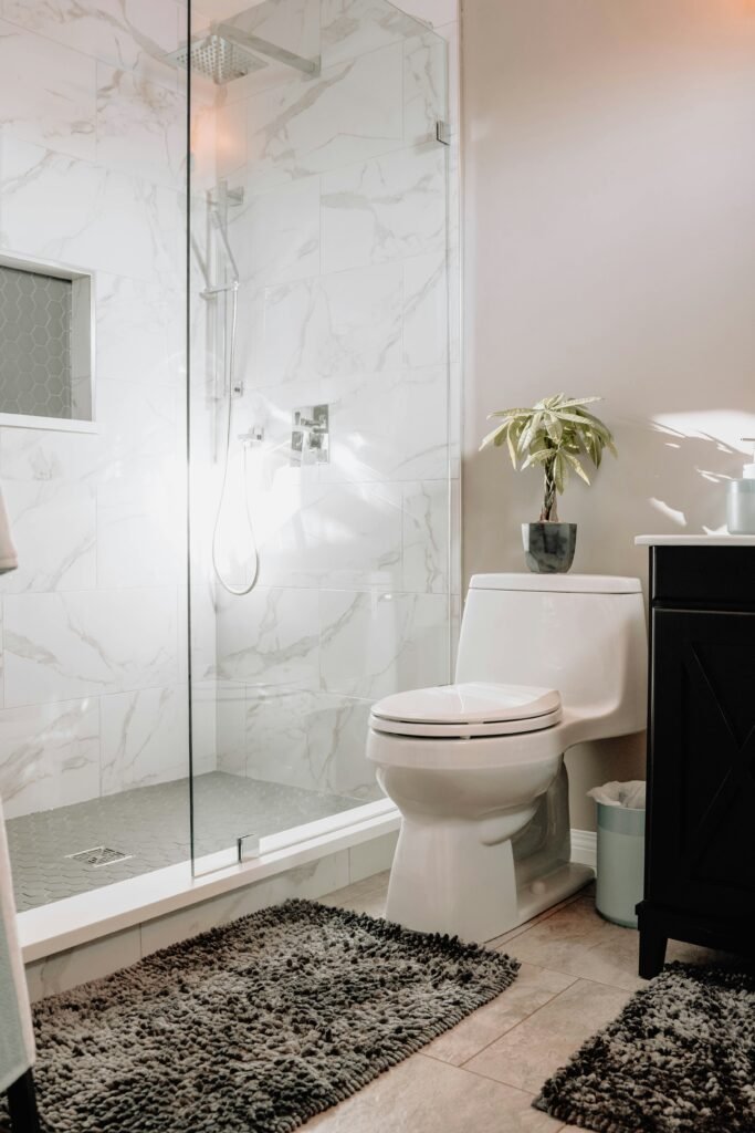 A beautiful tile walk-in shower in Old Naples.